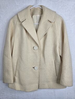 Vintage Carol Brent Cream Textured Coat Jacket Union Made 60s